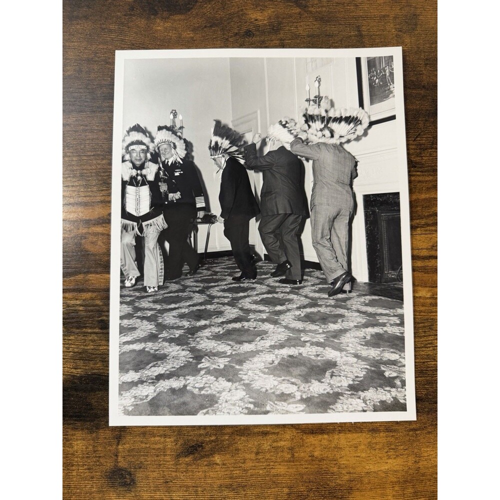 Chester W Nimitz Native Headdress Ceremony Washington DC Navy Photo 8x10